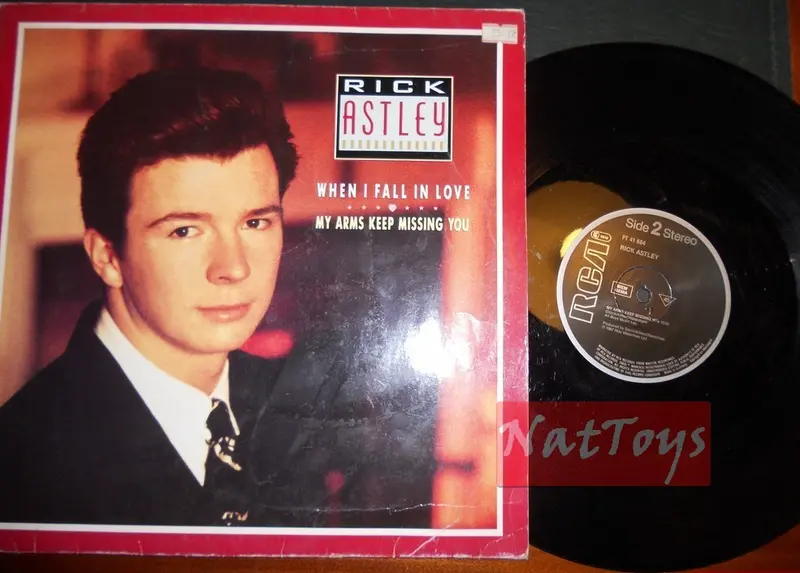 12" 33 GIRI Rick Astley WHEN I FALL IN LOVE/MY ARMS KEEP MISSING YOU 1987 VG/VG