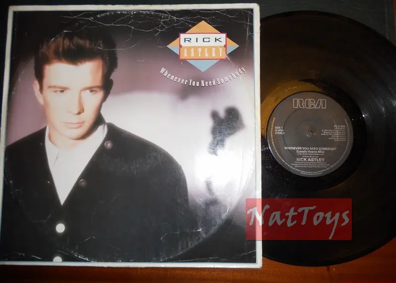 12" 33 GIRI Rick Astley WHENEVER YOU NEED SOMEBODY/JUST GOOD FRIENDS 1987 VG/VG
