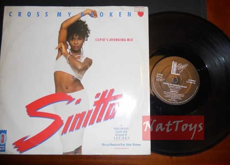 12" 33 GIRI Sinitta CROSS MY BROKEN HEART/TOY BOY (U.K. 1988) - VG/VG