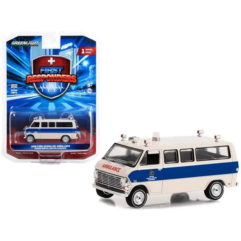1969 Ford Econoline Ambulance Ontario Hospital Services Commission - Greenlight Series First Responders - Scala 1/64