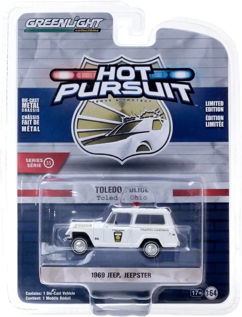 1969 Jeep Jeepster Toledo Police Ohio - Greenlight Series Hot Pursuit - Scala 1/64