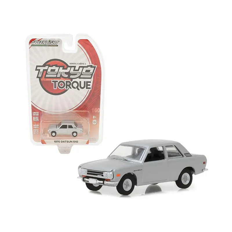 1970 Datsun 510 Silver Tokyo Torque Serie 2 - Greenlight - Scala 1/64