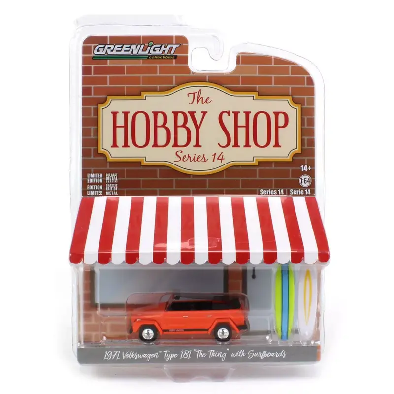 1971 Volkswagen Type 181 The Thing with Surfboards Orange Series Hobby Shop - Greenlight - Scala 1/64