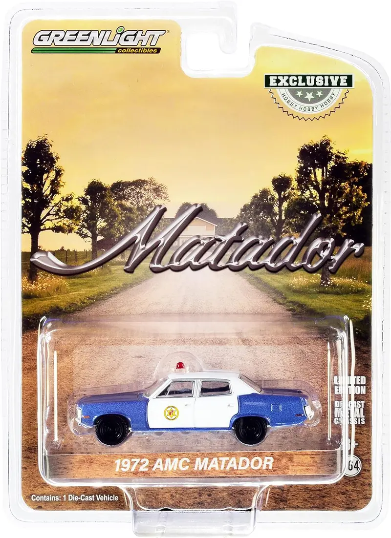 1972 AMC Matador Colonial City Police Blue - Greenlight - Scala 1/64