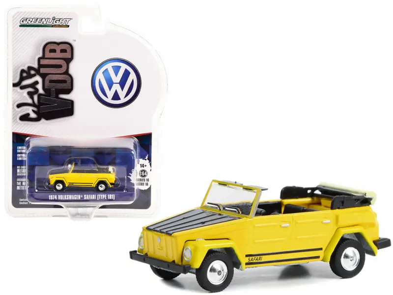1974 Volkswagen Safari Type 181 Yellow - Club V-Dub - Greenlight - Scala 1/64
