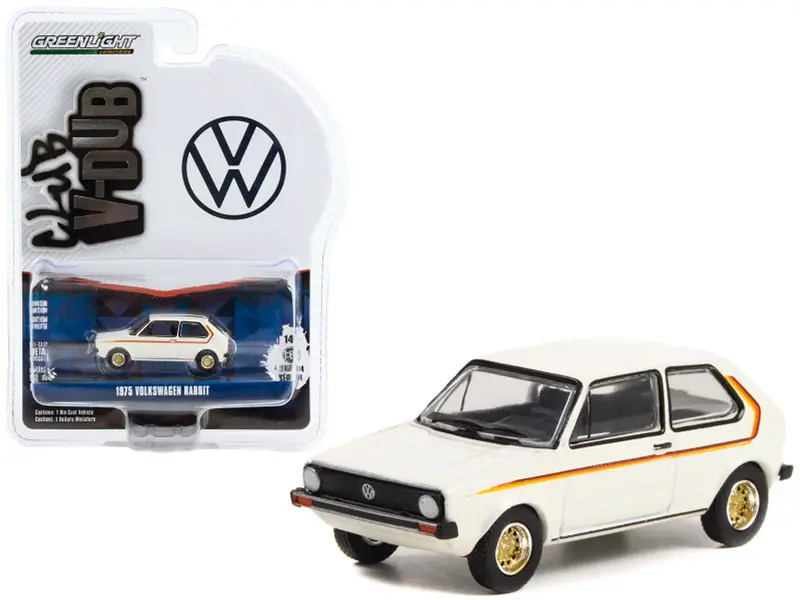 1975 Volkswagen Rabbit White - Club V-Dub - Greenlight - Scala 1/64