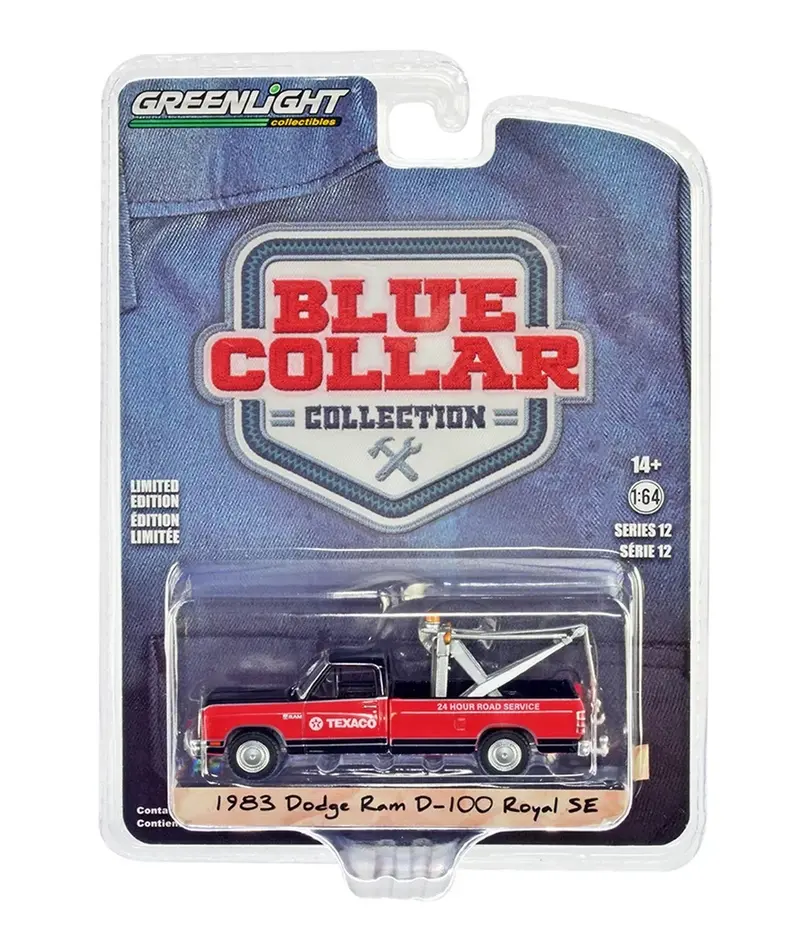 1983 Dodge Ram D-100 Royal SE Tow Truck Black and Red and Black - Series Blue Collar - Greenlight - Scala 1/64