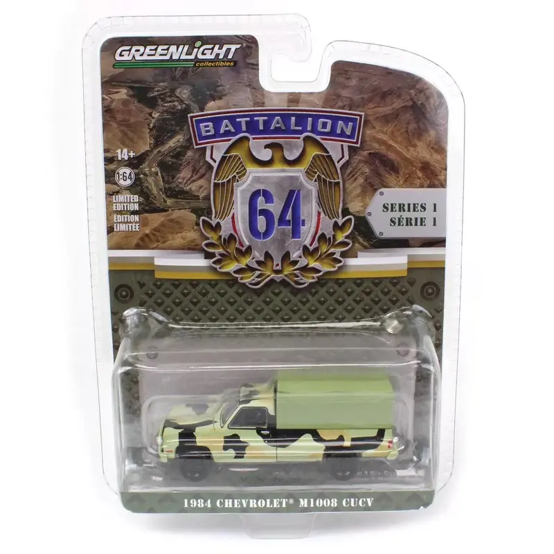 1984 Chevrolet M1008 CUCV Camouflage with Cargo - Series Battalion 64 - Greenlight - Scala 1/64