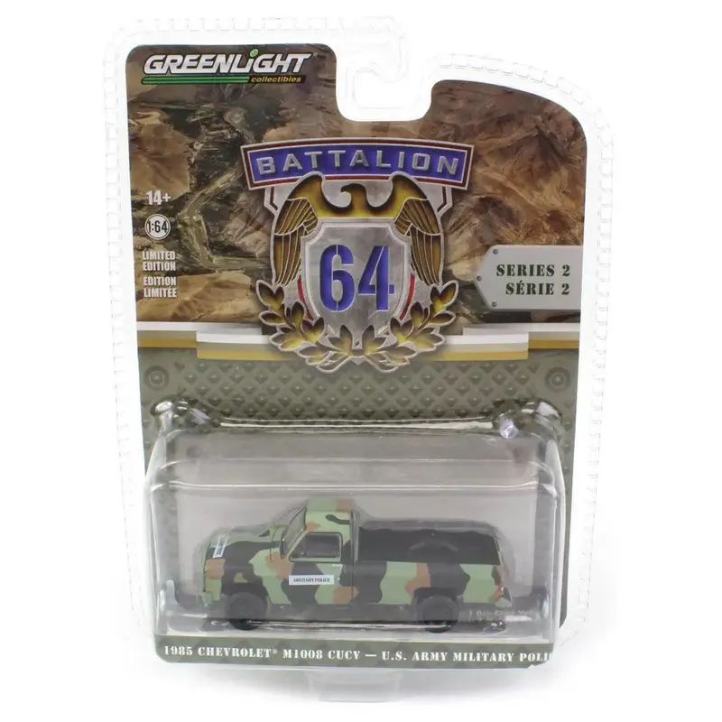 1985 Chevrolet M1008 CUCV Pickup Truck US Army Military Police - Series Battalion 64 - Greenlight - Scala 1/64