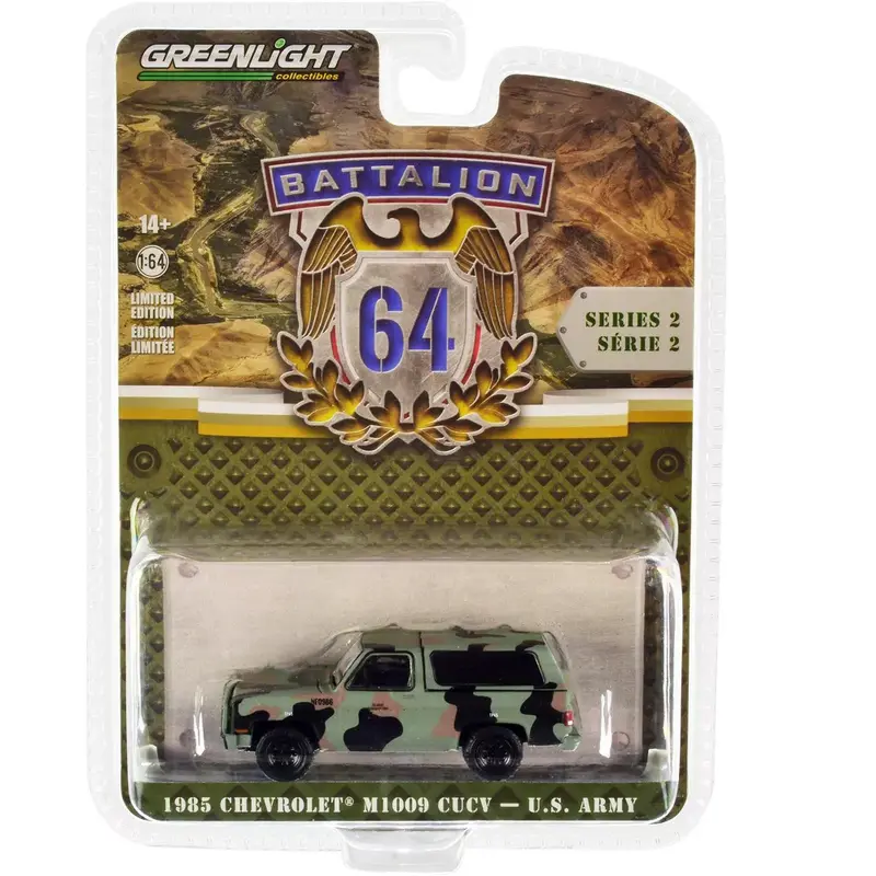 1985 Chevrolet M1009 CUCV US Army - Series Battalion 64 - Greenlight - Scala 1/64