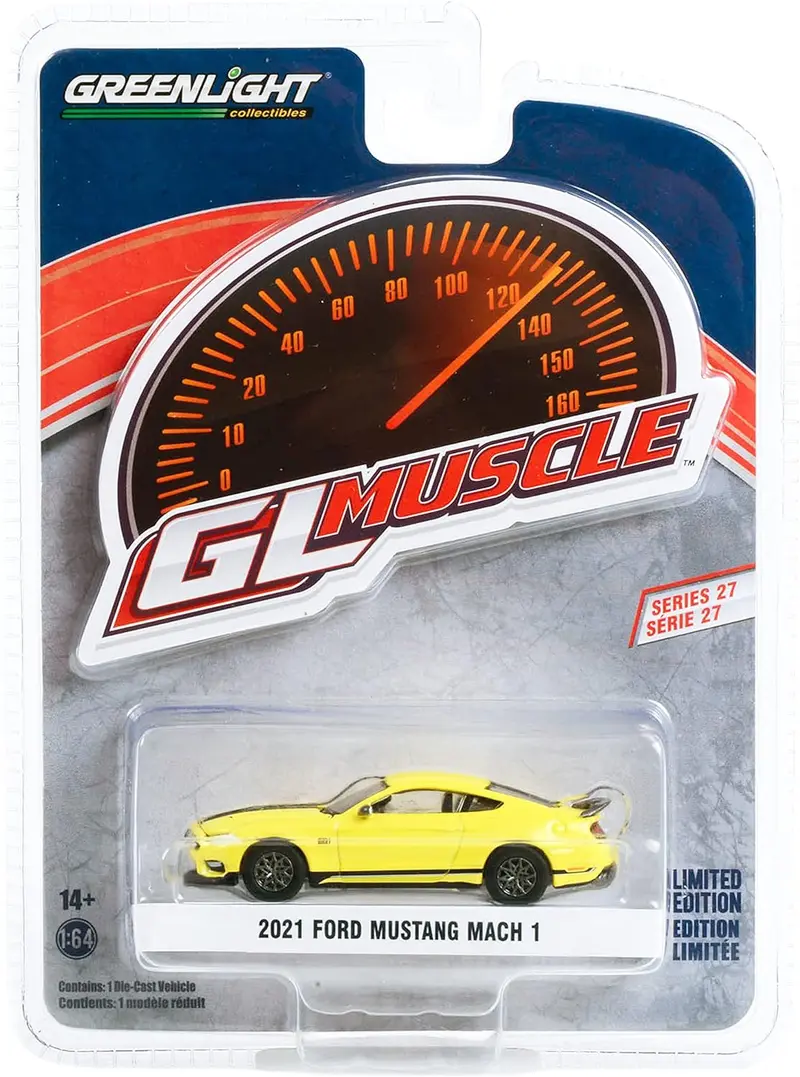 2021 Ford Mustang Mach 1 Yellow - GL Muscle Series - Greenlight - Scala 1/64