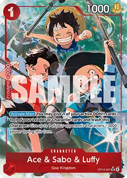 Ace & Sabo & Luffy (OP13-007) (V.2) - Carrying on his Will (Alternate Art) [OP13-007]