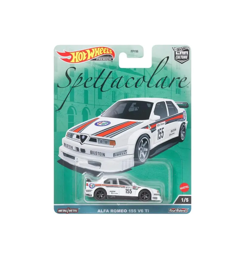 Alfa Romeo 155 V6 Ti Series Spettacolare - Hot Wheels Premium - Scala 1/64