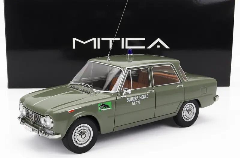 Alfa Romeo Giulia 1600 Ti 1963 Polizia Squadra Mobile Milano - Mitica Diecast - Scala 1/18