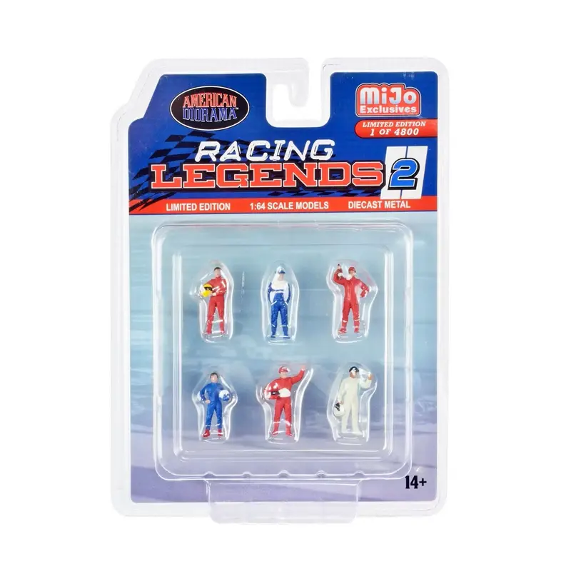 American Diorama - "Racing Legends 2" 6 piece Diecast Set (6 Driver Figures) Car Not Included - MiJo Exclusives - Scala 1/64 AD-76511MJ