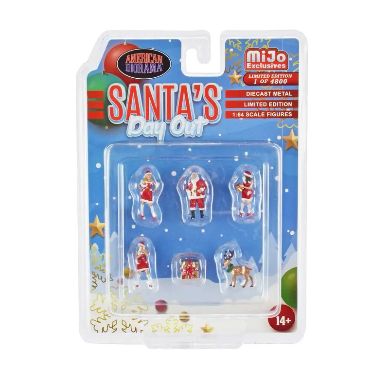American Diorama "Santa's Day Out" 6 piece Diecast Set Car Not Included - MiJo Exclusives - Scala 1/64 AD-76508MJ