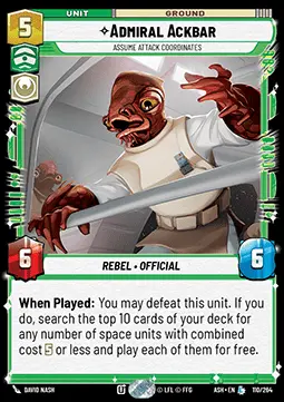 Ammiraglio Ackbar, Disponetevi Sulle Coordinate Di Attacco - Ceneri dell'Impero (Legendary) [ASH-110]