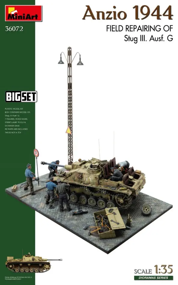 ANZIO 1944 FIELD REPARING OF STUG III.Ausf.G.Big Set KIT 1