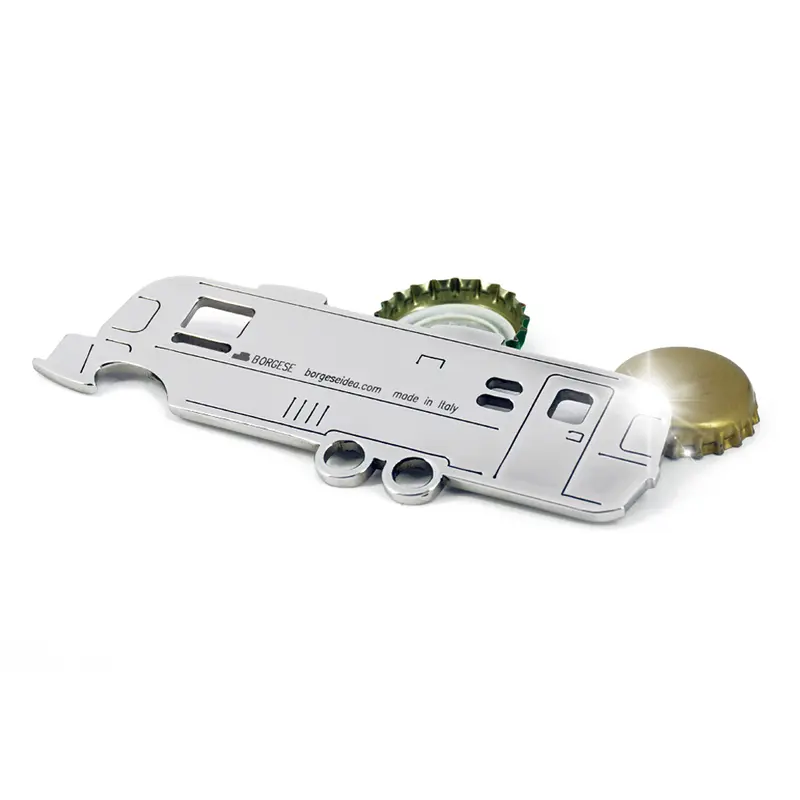 Apribottiglia Roulotte Volante Serie120mm Acciaio Inox Lucido Cod. S120C013