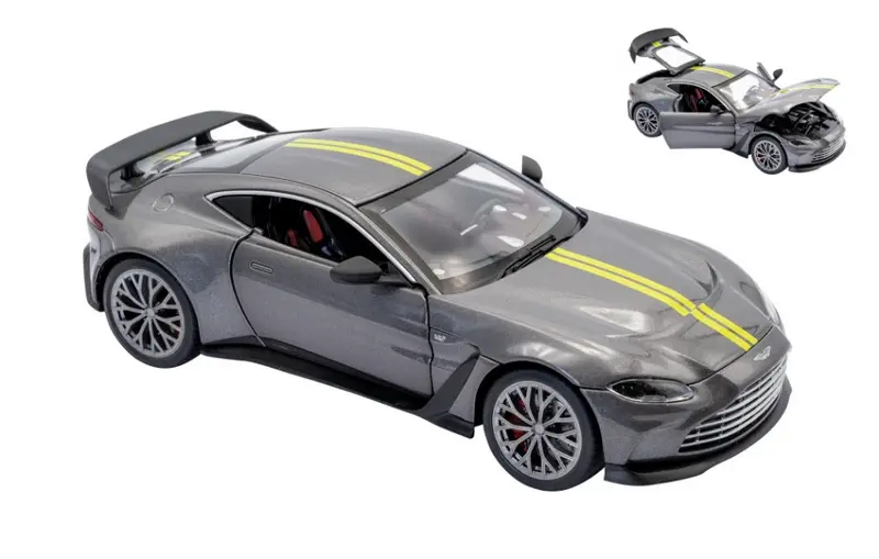ASTON MARTIN V12 VANTAGE GREY W/YELLOW STRIPES 1