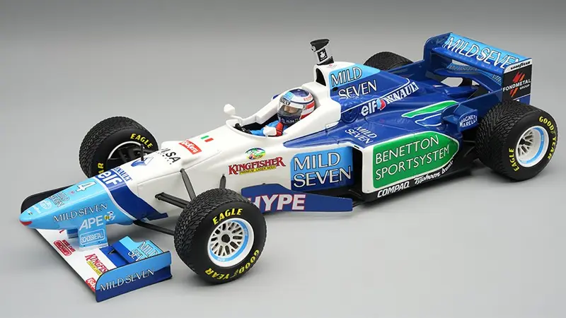 BENETTON B196 N.4 SPANISH GP 1996 G.BERGER RAIN TYRES W/DRIVER 1