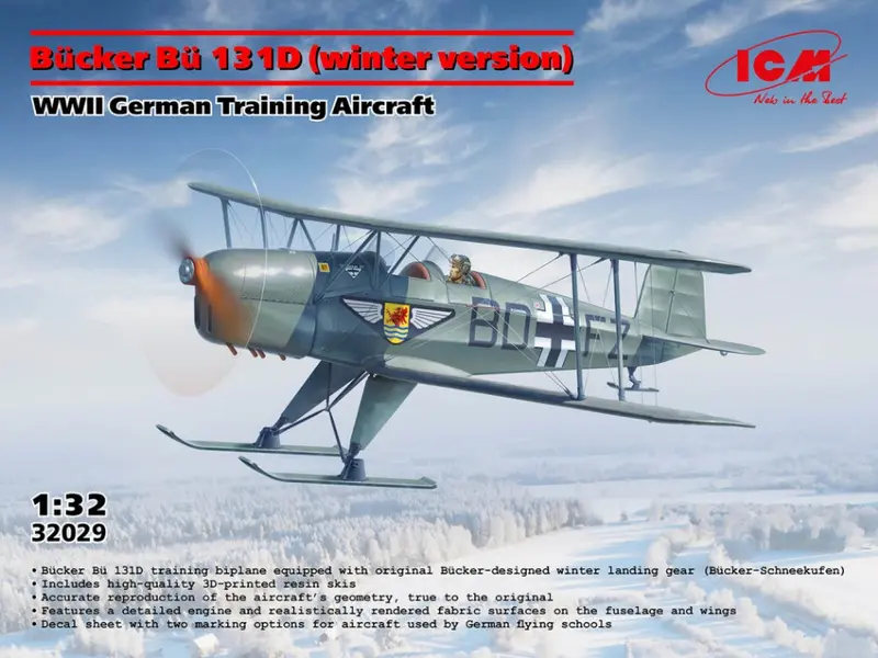 BUCKER Bu 131D (WINTER VERSION) WWII GERMAN TRAINING AIRCRAFT KIT 1
