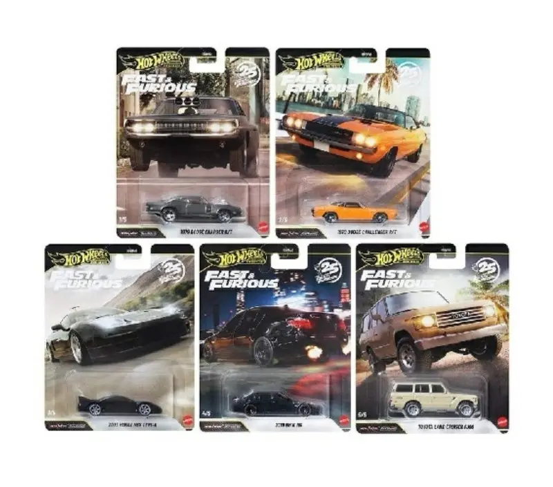 Case Q 2026 Fast & Furious 25th Anniversary Set of 5 Cars - Hot Wheels Premium - Scala 1/64