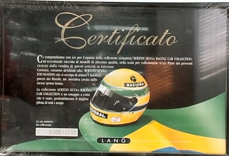 CERTIFICATO COLLEZIONE SENNA MINICHAMPS PMCERTIF
