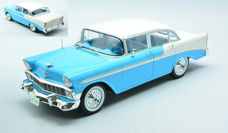 CHEVROLET BEL AIR 4-DOOR HARD TOP 1956 LIGHT BLUE 1