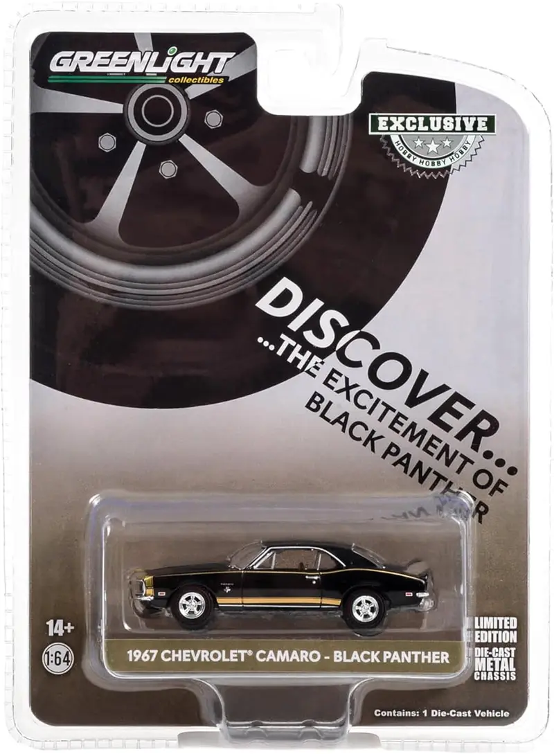 Chevrolet Camaro 1967 Black Panther - Greenlight - Scala 1/64
