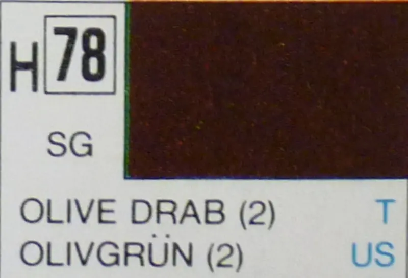 COLORI MODELLISMO OLIVE DRAB SEMI-GLOSS ml 10 Pz.6 GUNZE GU0078