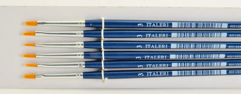 COLORI MODELLISMO PENNELLO SINTETICO PIATTO 3 Pz.6 ITALERI IT51226