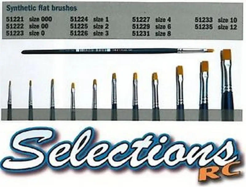 COLORI MODELLISMO PENNELLO SINTETICO PIATTO 4 Pz.6 ITALERI IT51227