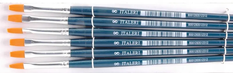 COLORI MODELLISMO PENNELLO SINTETICO PIATTO 8 Pz.6 ITALERI IT51231