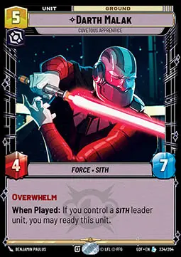 Darth Malak, Apprendista Ambizioso - Leggende della Forza (Legendary) [LOF-234]