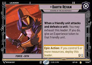 Darth Revan, Flagello Della Vecchia Repubblica - Leggende della Forza (Rare) [LOF-017]