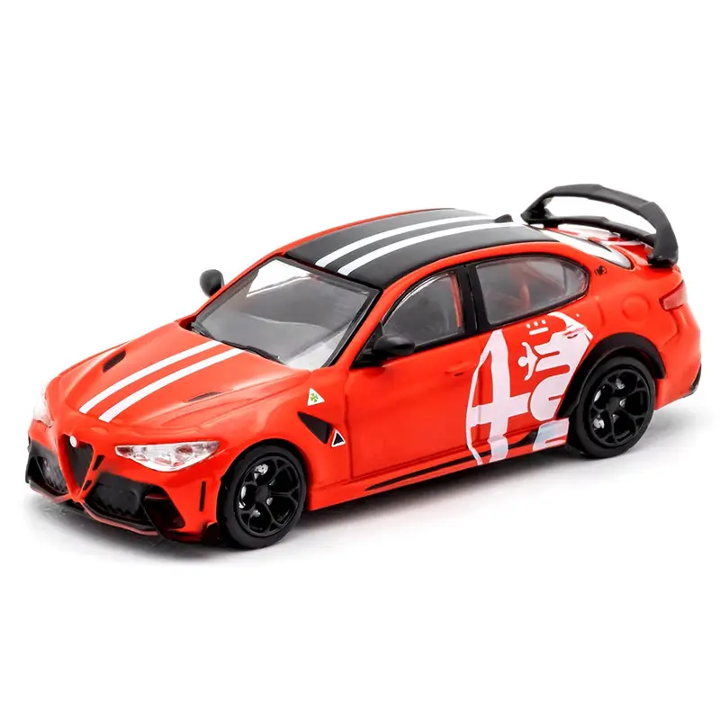 DCT Romeo Giulia GTAm rossa con strisce bianche - Scala 1/64