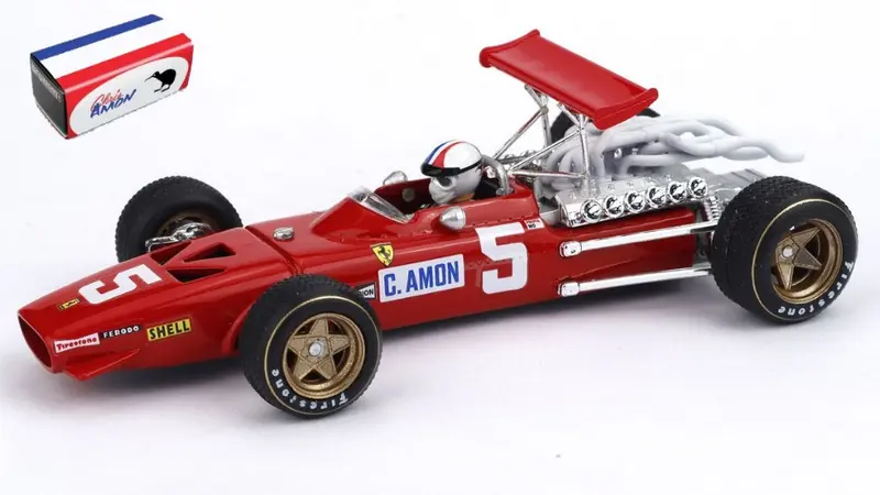 FERRARI 312 F1 GRAN BRETAGNA GP 1968 N.5 CHRIS AMON + PILOTA 1
