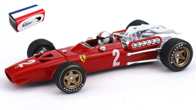 FERRARI 312 F1 ITALIA GP 1967 N.2 CHRIS AMON + PILOTA 1