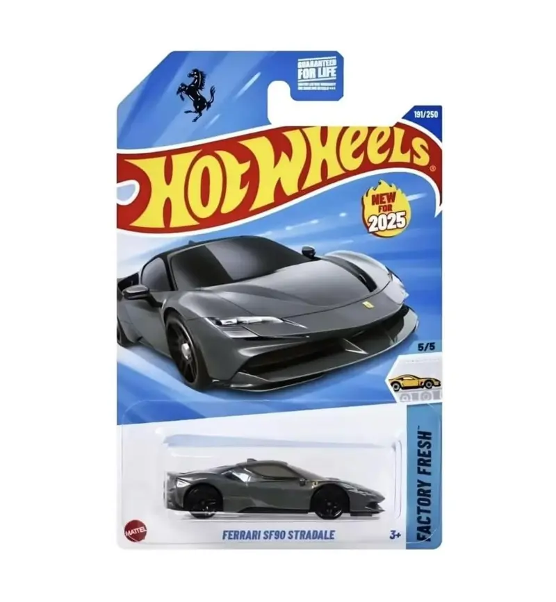 Ferrari SF90 Stradale Grey - HW Factory Fresh 5/5 - Long Card - Hot Wheels - Scala 1/64 Circa
