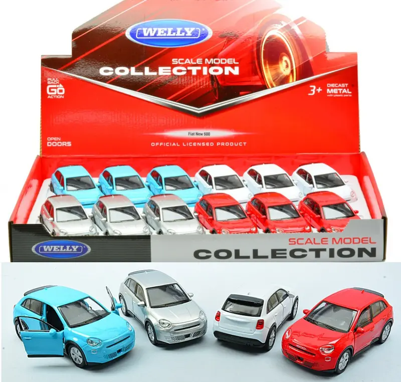 FIAT 600e COL.ASS.cm 10 Scale Varie Welly