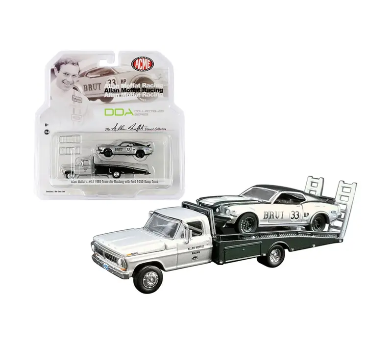 Ford F-350 Ramp Truck with #33 1969 Trans Am Mustang - Acme Diecast - Scala 1/64