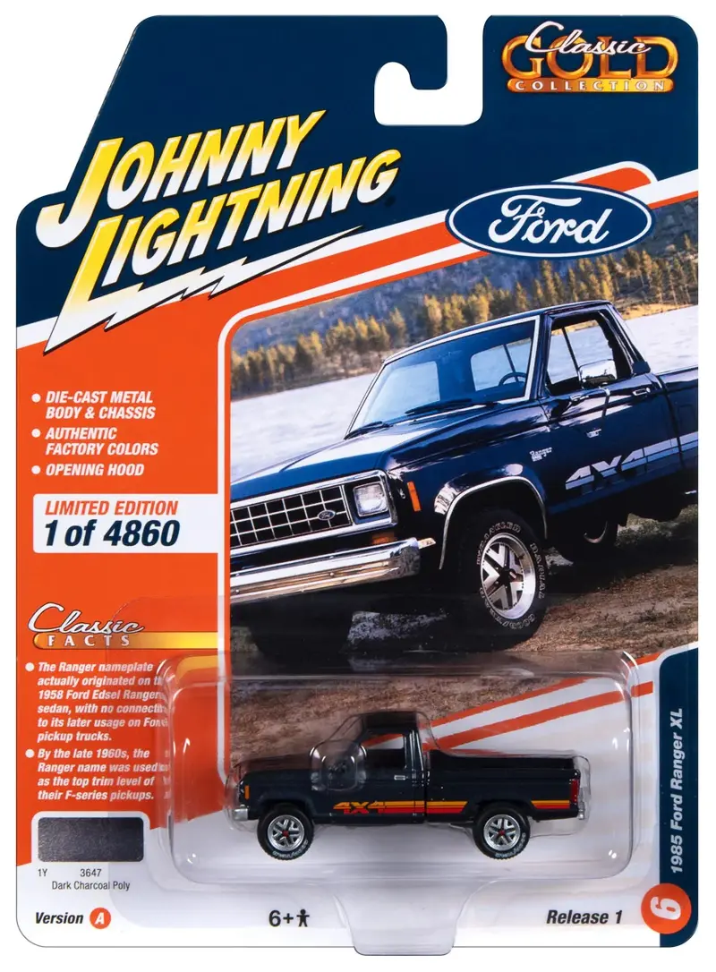 Ford Ranger XL 1985 Black - Johnny Lightning - Scala 1/64