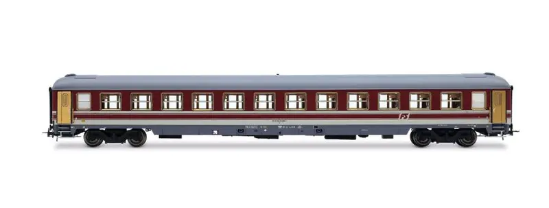 FS, UIC-X 1979 CARROZZA TRASPORTO PRIGIONIERI RED/GREY LIV. EP.IV-V 1