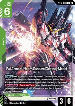 Full Armor Unicorn Gundam (Destroy Mode) (ST14-006) - Starter Deck