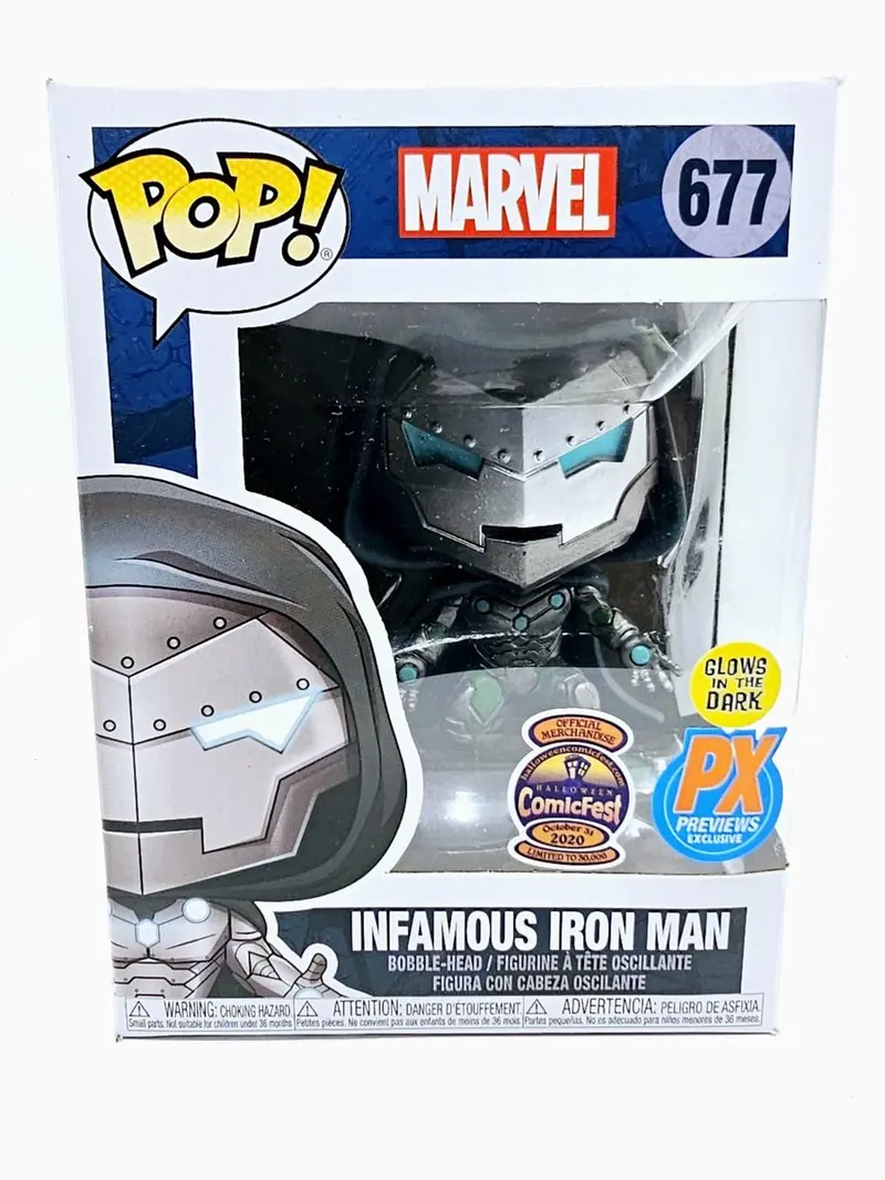 Funko Pop! Marvel - Infamous Iron Man (PX Previews, Glows in the Dark, ComicFest Limited 30,000pz) (677)