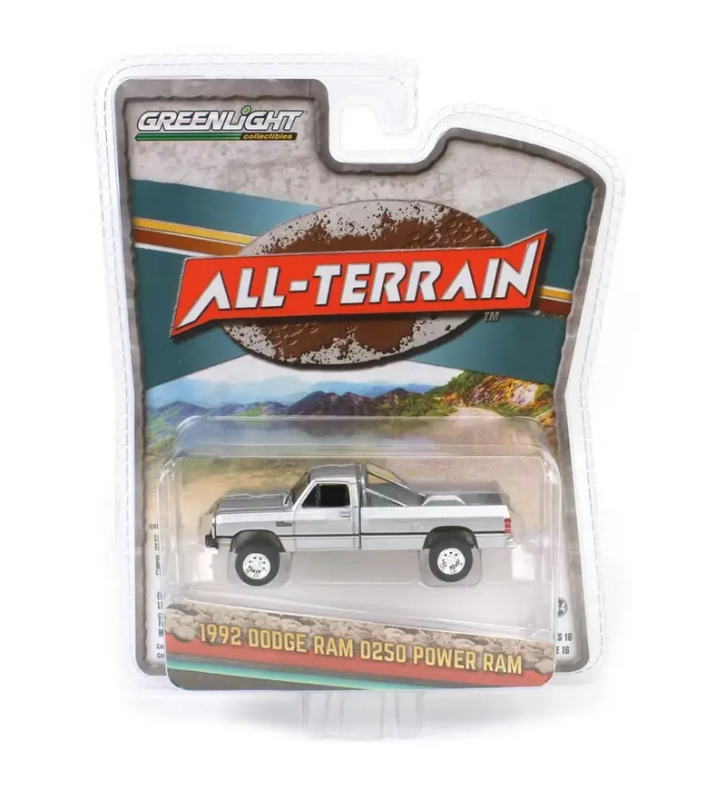 Greenlight - 1992 Dodge Ram D250 Power Ram Lifted Rollbar Silver - Series All Terrain - Scala 1/64