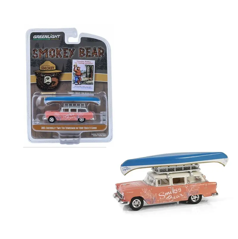 Greenlight Collectibles - 1955 Chevrolet Two-Ten Townsman with roof rack and canoe Smokey Bear Series - Scala 1/64