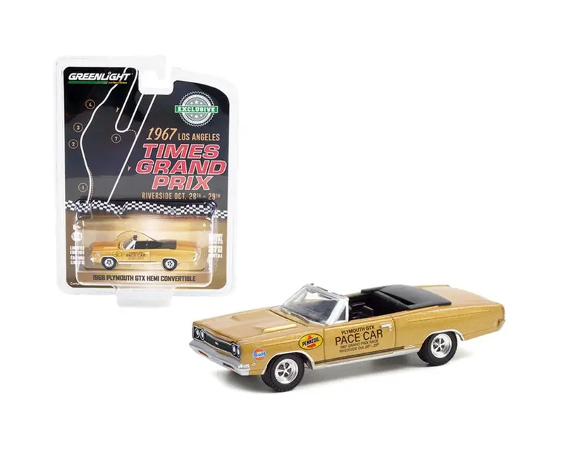 Greenlight Collectibles - 1968 Plymouth GTX HEMI Convertible Pace Car "1967 Los Angeles Times Grand Prix" - Hobby Exclusive - Scala 1/64