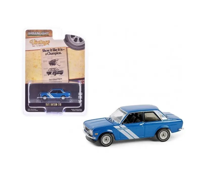 Greenlight Collectibles - 1972 Datsun 510 Blue Vintage AD Cars - Scala 1/64